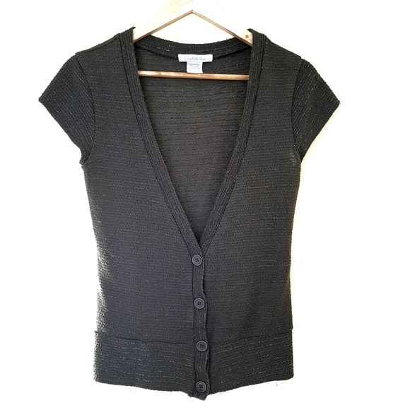 Charlotte Russe Grey Cardigan short sleeve medium - Picture 1 of 3